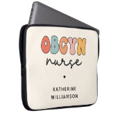 Personalisiert Retro OBGYN Nurse Laptopschutzhülle (Vorne Rechts)