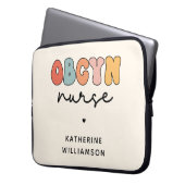 Personalisiert Retro OBGYN Nurse Laptopschutzhülle (Vorderseite Links)