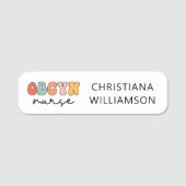 Personalisiert Retro OBGYN Nurse Namensschild (Vorderseite)