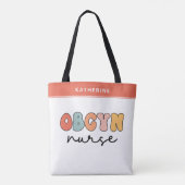 Personalisiert Retro OBGYN Nurse Tasche (Rückseite)
