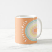 Personalisiert Retro Pastell Rainbow Kaffeetasse (VorderseiteRechts)