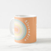 Personalisiert Retro Pastell Rainbow Kaffeetasse (Vorderseite Links)