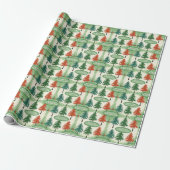 Personalisiert Retro Pine Tree Weihnachten Geschenkpapier (Ungerollt)