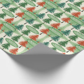 Personalisiert Retro Pine Tree Weihnachten Geschenkpapier (Ecke)
