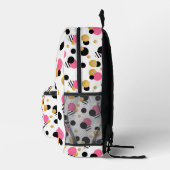 Personalisiert Retro Polka Dot Bedruckter Rucksack (Rechts)