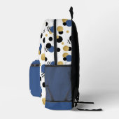 Personalisiert Retro Polka Dot Blue Bedruckter Rucksack (Rechts)