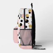 Personalisiert Retro Polka Dot Blush Pink Bedruckter Rucksack (Rechts)