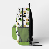 Personalisiert Retro Polka Dot Green Bedruckter Rucksack (Rechts)