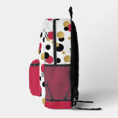 Personalisiert Retro Polka Dot Magenta Pink Bedruckter Rucksack (Rechts)