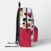 Personalisiert Retro Polka Dot Magenta Pink Bedruckter Rucksack (Links)