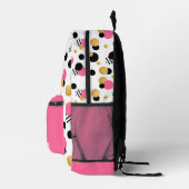 Personalisiert Retro Polka Dot Pink Bedruckter Rucksack (Rechts)