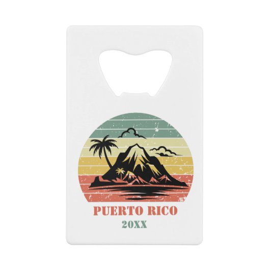 Personalisiert Retro Puerto Rico Geldbeutel Flaschenöffner (Vorderseite)