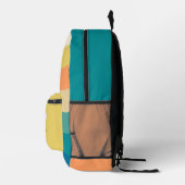 Personalisiert Retro-Regenbogenstreifen Monogramm Bedruckter Rucksack (Rechts)
