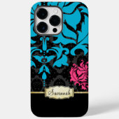 Personalisiert Retro Rosa Aqua Black und Gold Case-Mate iPhone Hülle (Rückseite)