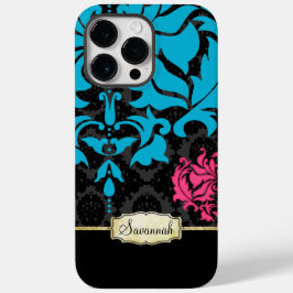 Personalisiert Retro Rosa Aqua Black und Gold Case-Mate iPhone Hülle