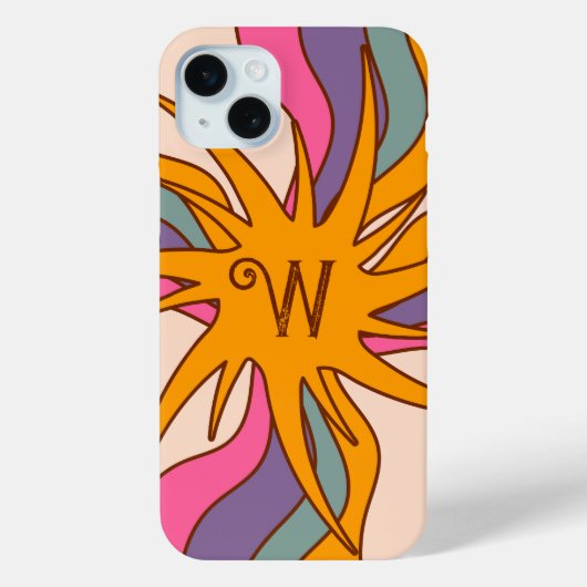 Personalisiert Retro Rosa, Blau, Gold, Braun Case-Mate iPhone Hülle (Rückseite)