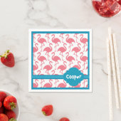 Personalisiert Retro Rosa Flamingo Party Napkins Serviette (Beispiel)
