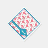 Personalisiert Retro Rosa Flamingo Party Napkins Serviette (Ecke)
