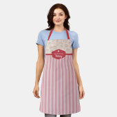 Personalisiert Retro Rosa Streifen Bäckerei Schürz Schürze (Getragen)