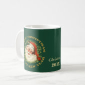 Personalisiert Retro Santa Kaffeetasse (Vorderseite Links)