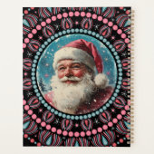 Personalisiert Retro Santa Pinkmas Floral Mandala Planer (Rückseite)