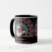 Personalisiert Retro Santa Pinkmas Floral Mandala Tasse (Vorderseite Links)
