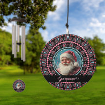 Personalisiert Retro Santa Pinkmas Floral Mandala
