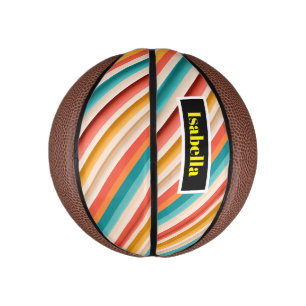 Personalisiert Retro Strip Mini Basketball