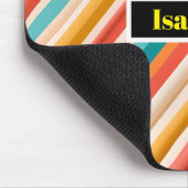 Personalisiert Retro Stripte Mousepad | Bunt (Ecke)