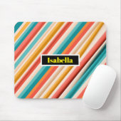 Personalisiert Retro Stripte Mousepad | Bunt (Mit Mouse)