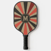 Personalisiert Retro Sunburst - Route 66 Farbe Pickleball Schläger (Vorderseite)