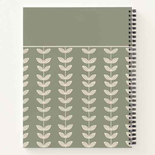 Personalisiert Retro Vibe Green Blätter Journal Notizblock (Rückseite)