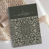 Personalisiert Retro Vibe Green Blätter Journal Notizblock