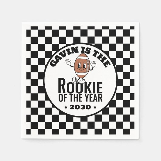 Personalisiert Retro Vintag Football Geburtstagspa Serviette (Vorderseite)