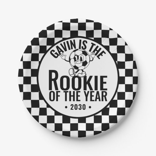 Personalisiert Retro Vintag Soccer Geburtstagspart Pappteller (Vorderseite)