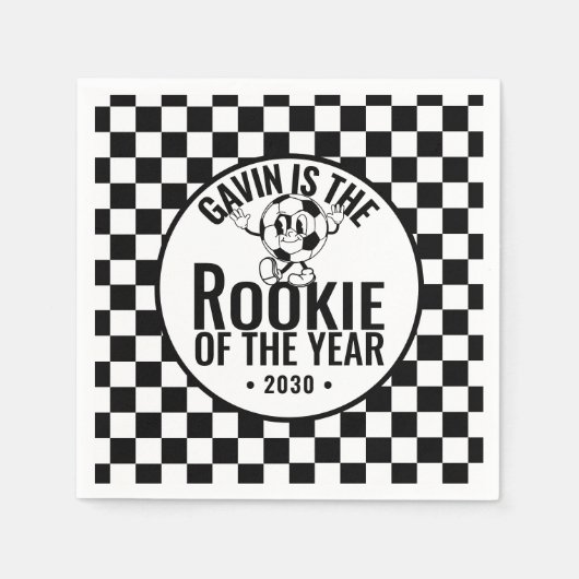 Personalisiert Retro Vintag Soccer Geburtstagspart Serviette (Vorderseite)