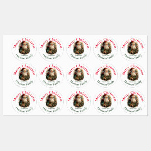 Personalisiert Retro Vintag Weihnachtswünsche Etiketten