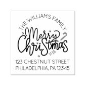 Personalisiert Retro-Weihnachtsrücksendeadresse Permastempel (Design)