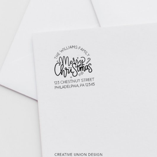 Personalisiert Retro-Weihnachtsrücksendeadresse Permastempel