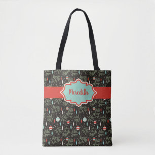 Personalisiert Retro Weihnachtsschmuck Gemustert Tasche