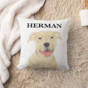 Personalisiert Reversibl Fawn Tan Pitbull Staffy D Kissen