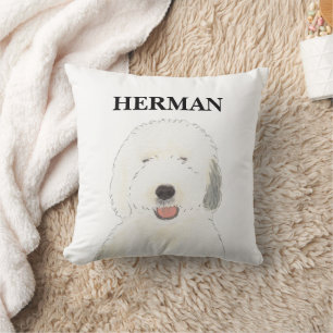 Personalisiert reversible Old English Sheepdog Kissen
