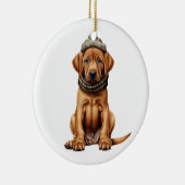 Personalisiert Rhodesian Ridgeback Dog Keramik Ornament (Rechts)