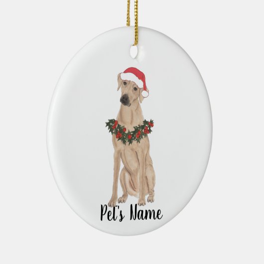Personalisiert Rhodesian Ridgeback Keramik Ornament (Rechts)