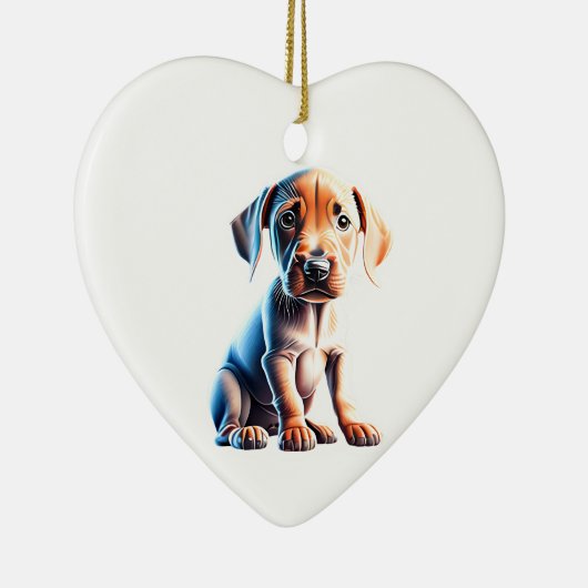 Personalisiert Rhodesian Ridgeback Puppy Keramik Ornament (Rechts)