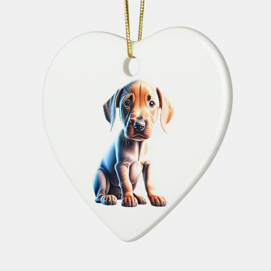 Personalisiert Rhodesian Ridgeback Puppy Keramik Ornament (Links)