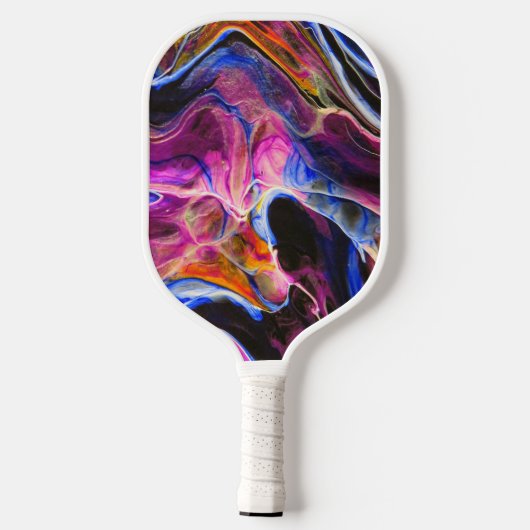 Personalisiert Rich Blue Agate Wirbel Mit Monogram Pickleball Schläger (Rückseite)
