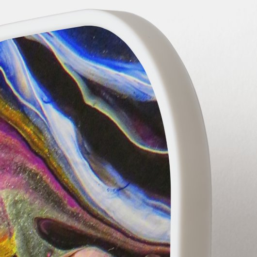 Personalisiert Rich Blue Agate Wirbel Mit Monogram Pickleball Schläger (Linke Seite)