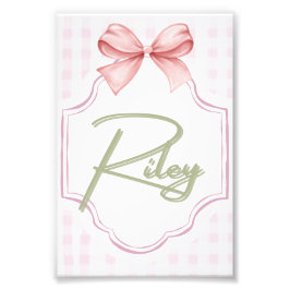Personalisiert Riley Baby Girl Kinderzimmer Bow&Gi Fotodruck
