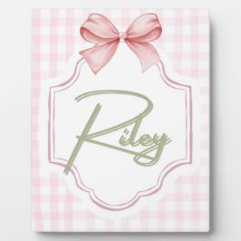 Personalisiert Riley Baby Girl Kinderzimmer Bow&Gi Fotoplatte